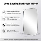 ANDY STAR Chrome Oblong Mirror, 36x40 Inch Polished Chrome Oval Mirror for Bathroom with Stainless Steel Metal Frame, Wall Mouned for Bathroom, Living Room, Entryway