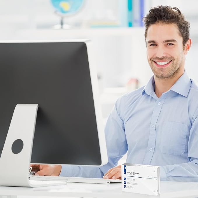 10 Pack Mini Acrylic Picture Frames 2.5 x 3.5 Inch Clear Acrylic Business Card Frame Double Sided Magnetic Photo Block Frames Wallet Size Desktop Display Stand for Office Home