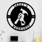 Personalized Metal Signs | Custom Plaque Wall Art | Worshop Metal Sign | Custom Sign Outdoor Metal | Custom Work Shop Metal Sign | Shop Signs | Personalized Father Gifts | Family Name Sign