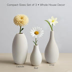 BEAHOT Ceramic Vases Set of 3, Modern Decorative Flower Vases for Living Room