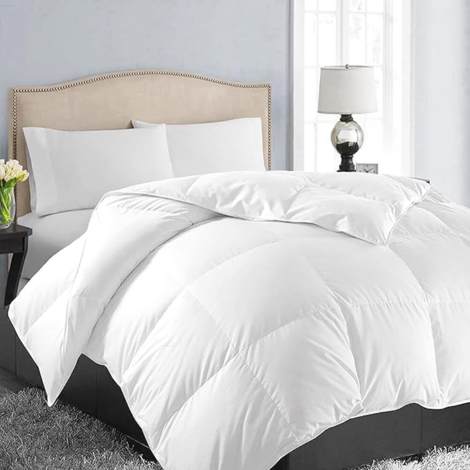 EASELAND Oversized King Down Alternative Comforter - Quilted Duvet Insert for All Seasons, Soft Lightweight with Corner Tabs, Summer Winter Warm Bedding, White 98x116 Inches