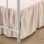 Bed Skirt Queen Size Ruffled Bed Skirts with Split Corners, 14 Inch Drop Dust Ruffle Bed Skirt with Platform, Cream, Queen- 14" Drop