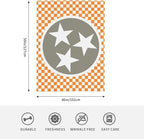 HGOD DESIGNS Tennessee Throw Blanket Ultra Soft Warm All Season Tennessee Orange Grey Star Flag Decorative Fleece Blankets for Bed Chair Car Sofa Couch Bedroom 40"X50"
