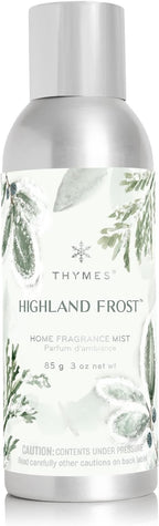 Thymes Home Fragrance Mist – Room Air Fresheners for Home Long Lasting – Air Freshener Spray – Holiday Room Spray with Crisp Notes of Sage, Eucalyptus, Cypress Needles & Amber (Highland Frost, 3 oz)