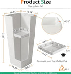 Tall Planters for Outdoor Plants, Large Resin Flower Pots for Garden, Front Porch, Patio, Indoor - Set of 2 (White, 32 inch - 2 Pack)
