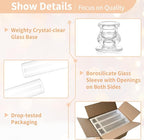 NUPTIO Candlestick Holder Bulk for Centerpiece: Set of 10 Hurricane Glass Taper Candles Holder - Clear Candle Stick Stand with Tall Cylinder Shade for Fall Thanksgiving Christmas Party Decor