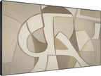 SIGNWIN 46"x72" Extra Large Framed Wall Art Neutral Abstract Geometric in Mid-Century Style, Retro-Inspired Design for Home Living Room Bedroom Decor (Frame Assembly Required)