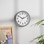 AKCISOT Wall Clock 8 Inch Silent Non-Ticking Modern Clocks Battery Operated - Analog Small Classic for Office, Home, Bathroom, Kitchen, Bedroom, School(Gray)