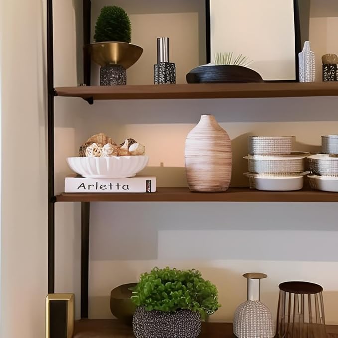 ALMA 9 Inch White Boho Vase for Modern Farmhouse|Ceramic Pampas Grass Vases|Decorative Rustic Vase for Home Decor, Modern Farmhouse, Coffee Table, Shelf, Mantel Decor