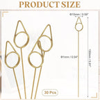 uxcell 30 Pcs Table Card Holders, 5.9 Raindrops Metal Craft Wire Clips Picture Clip Table Number Holders Picks for Wedding, Photos, Memo, Restaurant, Gold