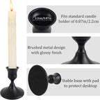 Vintage Black Taper Candle Holders Set of 4, Metal Candlestick Holders Elegant Handcrafted Décor for Weddings, Dining & Meditation,Table Centerpiece, Party, Christmas Decoration or Home Decor