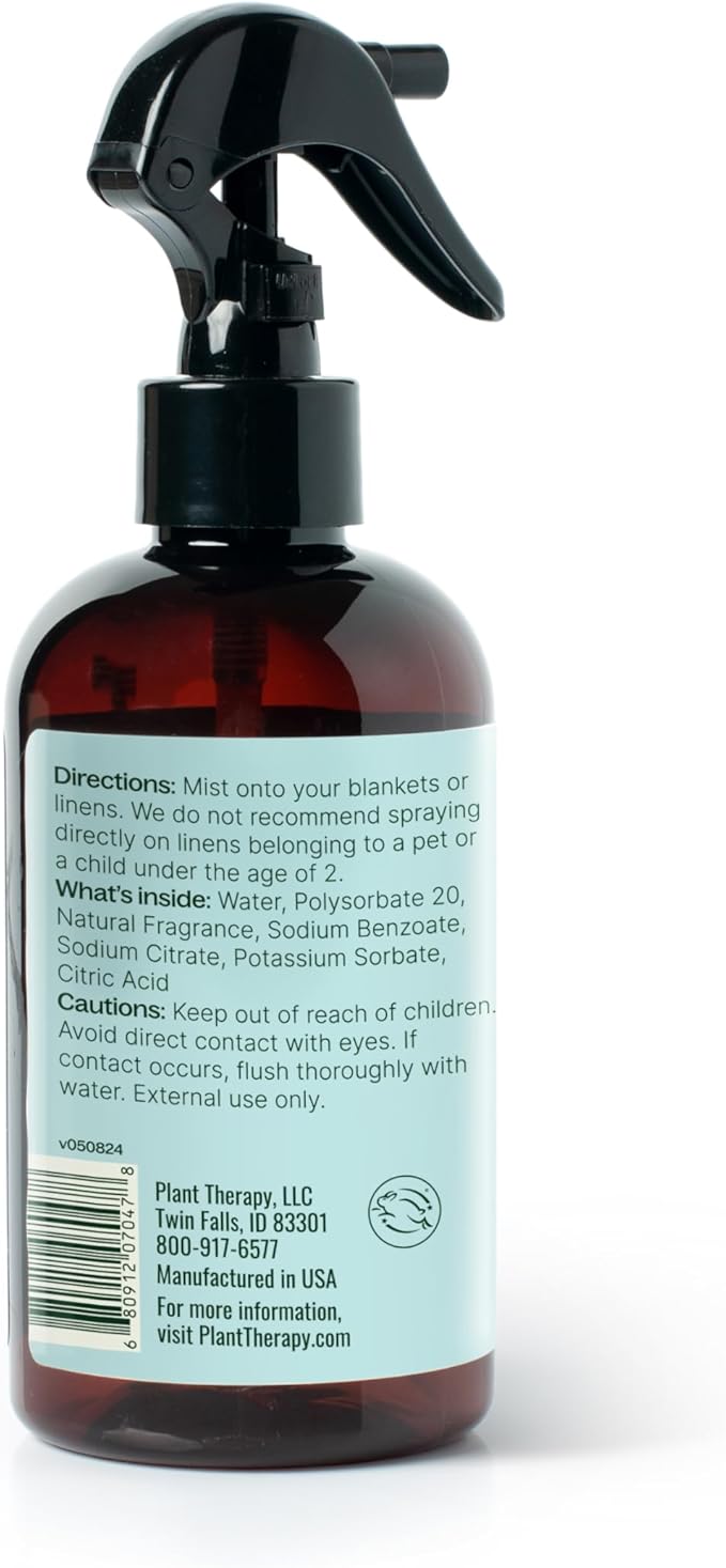 Plant Therapy White Linen Pillow and Linen Spray, Clean & Refreshing Aroma, Great for Sheets, Curtains, and Upholstery, One-of-a-kind Natural Fragrance 8 oz