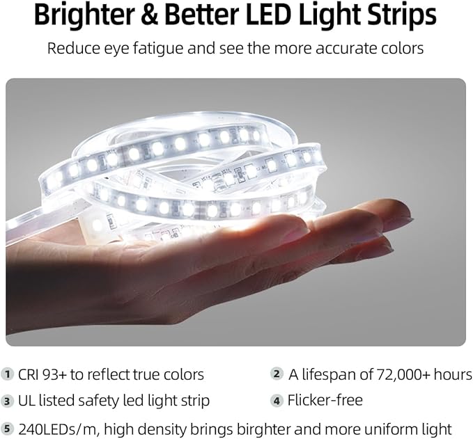 36" x 24" Arched LED Bathroom Mirror, Frameless, Backlit Vanity Mirror with Lights, Wall Mounted Lighted Mirror, Dimmable 3-Color Shatter-Proof Arch Smart Mirror, UL-Listed, CRI≥93