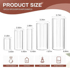 10 Pack Glass Cylinder Vase for Centerpieces, Clear Flower Glass Vases for Wedding Decorations, Hurricane Floating Candle, Holder for Table Centerpiece Wedding Home Décor