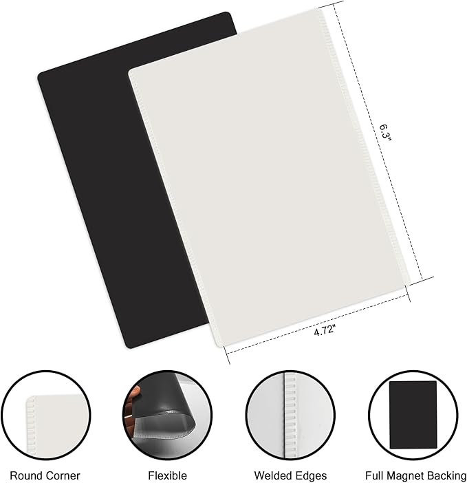 24 Pack Picture Magnets for Refrigerator,More Solution Display Your Photos-12 Pieces Picture Fridge Frames and 12 Pieces Adhesive Magnetic Sheet