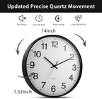 Inbagi 8 Pcs Wall Clock Large Silent Battery Operated Wall Clocks Modern Non Ticking Wall Clocks Bulk Decorative for Kitchen Office Living Room Home Bathroom Bedroom Classroom(White,14 Inch)