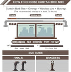 Bronze Curtain Rods 18 to 120 Inch, Industrial Curtain Rods,Adjustable Length,1 in Diameter Pipe,Wall or Ceiling Mounted,for Bedroom and Living Room(Antique Red Bronze 18” to 120”)