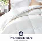 Globon Ultra-Soft Down Feather Comforter King Size,Luxurious Hotel Collection Fluffy Duvet Insert for All Season,Noiseless Shell,700 Filling Power,Medium Weight with Corner Tabs, White