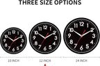AKCISOT Wall Clock Modern Black Silent Non Ticking Wall Clocks Battery Operated 12 Inch, Small Analog Classic Clock Decorative for Bedroom, Kitchen, Home Office, Bathroom, School, Living Room