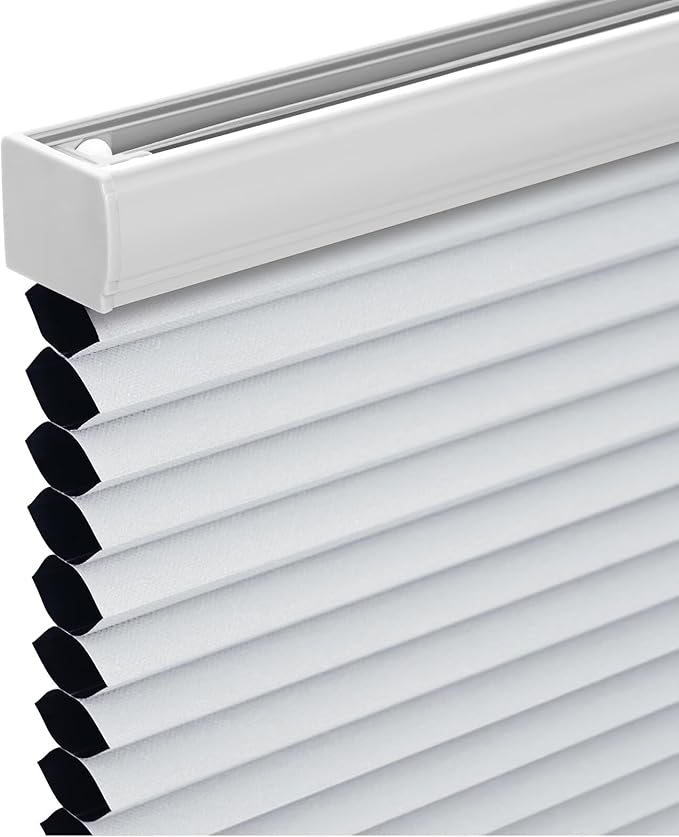 Changshade Cordless Cellular Shades, Blackout Honeycomb Shades for Windows, Pull Down Pleated Blinds, Easy to Install for Indoor Windows and French Doors,31" W x 50" H, White