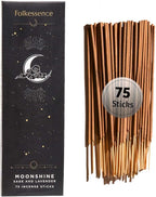 Folkulture Incense Sticks for Home | Pack of 75 (8") Insence-Sticks for Meditation with 45 Mins Burn Time | Organic Insence Aromatherapy Lavender Inscents-Stick | Non Toxic Inscent for Gifts for Her