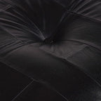 Square (Jumbo) Shaped Buffalo Leather Handmade Eco-Friendly Black Pouf - Square Pouf, 26"x26"x14", Geometric Pouf, Buffalo Leather Pouf, Recycled Cotton Filled Stuffed Pouf, Seating Pouf PF25