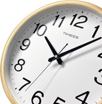 Wall Clock, 18 Inch Large Dial Non-Ticking Silent Battery Operated Quality Analog, Ultra-Quiet Movement Quartz, Timeless Stylish Clock, Ideal Modern Home, Office Décor (Gold)