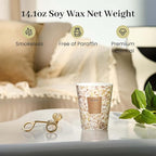 M&SENSE Sugared Lemon Zest Scented Candles for Home, Lead-free Wick Highly Scented Jar Candles, 14.1 Oz 80 Hours Lasting Burning Candles Gifts for Women, Relaxing Aromatherapy Candle for Stress Relief