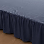Bed Skirt Full Size Ruffled Bed Skirts with Split Corners, 12 Inch Drop Dust Ruffle Bed Skirt with Platform, Blue