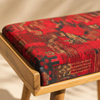 Walnut Ottoman Stool for Living Room | Versatile as a Piano Bench | Ideal Bedroom Bench | Functional Footstool Bench | Oriental