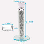 TACIDON 10Pcs Heart Table Number Holders with 10Pcs Table Numbers, Glamorous Crystal Crushed Diamond Place Card Holder, Table Card Holders for Home Wedding Dinner Party Events Decoration (Silver)