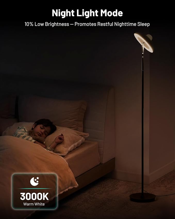 LED Floor Lamp with RGB Star Projector & Remote, Stepless 3000-6000K Color Changing Standing Lamp, Dimmable Black Corner Lamp, 15W Modern 69" Tall Light for Bedroom, Kids Room, Living Room