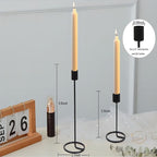 Candlestick Holders, Set of 6 Taper Candle Holders, Black Brass Vintage Candle Holder Set for Pillar Candles, Decorative Candle Holder Candelabra for Home Decor, Wedding, Dinning, Party, Anniversary