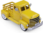 Metal Truck Decor,Farmhouse Truck Decor,Decorative Tabletop Storage & Pick-up Metal Truck Planter,12.5" x 5.75" x 6.25" inches (Yellow)