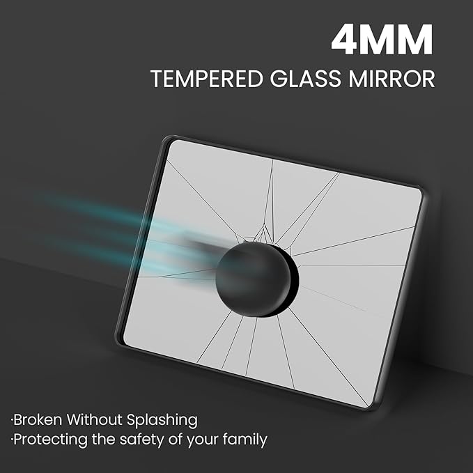 Black Bathroom Mirror 60X28 Inch, Black Metal Framed Mirror for Wall, Rounded Rectangle Matte Bathroom Vanity Mirror with Tempered Glass, Anti-Rust, Horizontal/Vertical