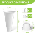 12 Pack Plastic Flower Bucket, 15.5 Inch White Flower Buckets for Cut Flowers with Base, Multi-Purpose Plastic Vase for Flower Display Stand Florist Supplies, Home Wedding Decoration