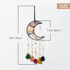 Rainbow Agate Gemstone Big Dream Catcher 7 Chakra Tree of Life Dream Catcher with Crystal Stones Handmade Dreamcatcher Wall Decor for Adults Boys Girls,Bedroom,Garden,Bless Gift(Large Colorful Moon)