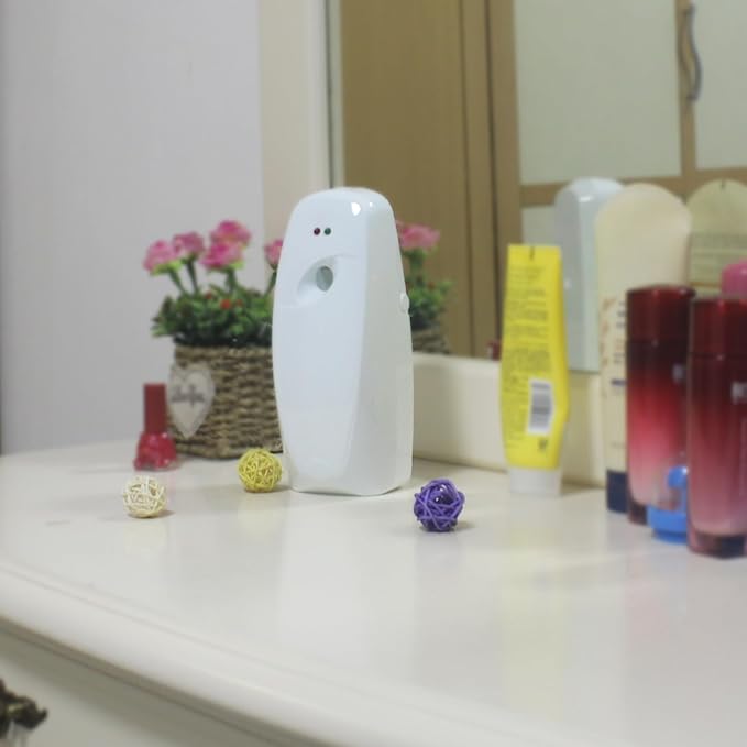 Automatic Air Freshener Spray Dispenser (2-Pack) ，Free Standing or Wall Mounted Automatic Aerosol Spray Dispenser Adjustable Aromatherapy Machines for Bedrooms, Bathrooms,Offices, Hotels (White)