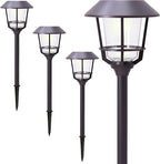 Solar LED Path Lights 4 Pack – 12 Lumens, Warm White, Oil-Rubbed Bronze, Solar Powered, Stainless Steel, Weather-Resistant for Garden, Walkway, Patio
