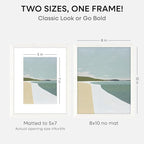 Homeforia 8x10 Picture Frame White, High End Oak 8 x 10 Wooden Frames with Mat 5 by 7 Print, 8x10 Wood Frame Matted to 5x7 inch Photo, 8by10 Wall or Tabletop Frames, Tempered Glass, Wall Kit, Set of 1