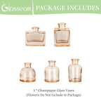 Glasseam Champagne Glass Bud Vase: Mini Small Vases for Centerpieces Cute Flower Vase Set of 5 Tiny Vases for Flowers Decorative Centerpiece for Table Decor Wedding Party Dining Room Decoration