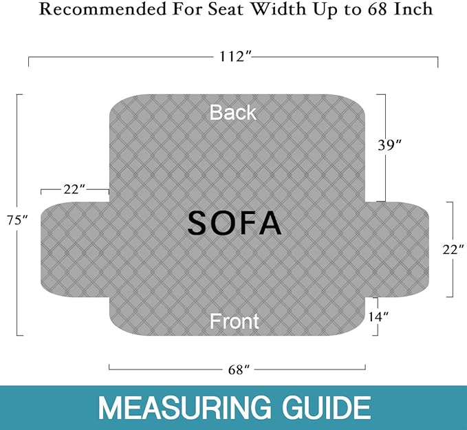 Flamingo P 100% Waterproof Furniture Covers for Sofa Slip Resistant Sofa Slipcover Protector Non-Slip Furniture Protector (Seat Width Up to 54" Taupe)
