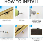 IARTTOP Large Black Framed Wood Wall Art for Living Room Abstract Modern Wooden Wall Decor Neutral Geometric Wall Sculpture Bedroom Office 20x40 Inch