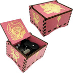 Youtang Music Box Engraved Wooden Gifts Mini Musical Box Play Dreaming for Birthday/Anniversary/Valentine's Day/Christmas (Wind up, Pink)