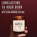 Christmas Candles, Fall Candles, Warm and Cozy' Soy Candle I Berries, Apple & Cinnamon I Infused w/Essential Oils I Warm n Cozy Home Decor I Winter and Holiday Candle I 50Hr Burn I USA Made