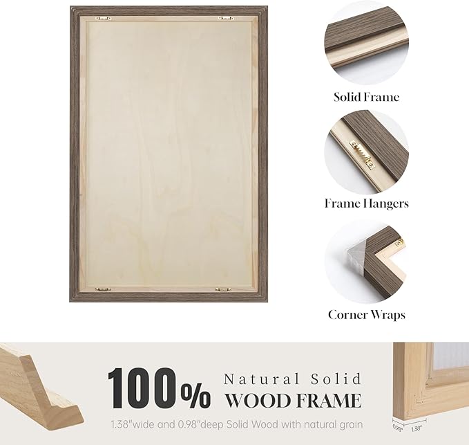 Framed Textured Wood 3D Wall Art for Living Room, Large Boho Floral Black and Beige Artwork for Walls, 3 Piece Abstract Bohemian Flower Wood 3D Art for Office Bedroom Hallway Wall decor, 24x36 Inch