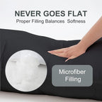 DOWNCOOL Large Body Pillow Insert- Breathable Full Body Pillow for Side Sleeper - Soft Long Bed Pillow for Adults - 20 x 54 inch （Black）