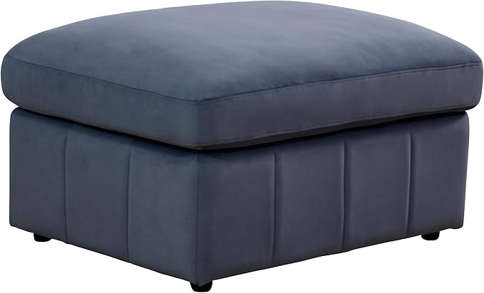Ottoman Rectangular Storage Ottoman Bench, Flannel Footrest Stool Footstool with Lid for Living Room, Bedroom, Entryway, Gray Blue, 38"x30"x22"