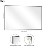 40x60inch Black Bathroom Mirror, Black Rectangle Mirror with Frame, Large Rectangular Wall Mirrors for Bathroom, Living Room, Hair Salon, Big Farmhouse Mirror Hang Horizontal/Vertical
