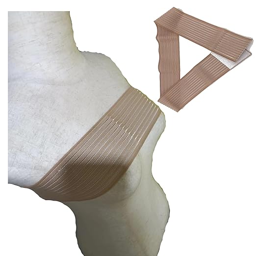 Breast Implant Band Fits Most Stabilizer Post Surgery Chest Compression Wrap For Women Augmentation Bra Reduction Pain and Injury Recovery Adjustable Sports Alternative for Running Exercise (Beige)